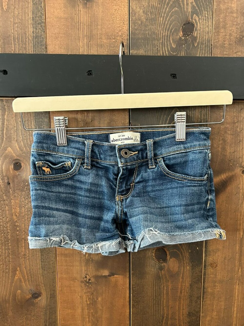 Abercrombie Kids Distressed Low-rise Cutoff Denim Jean Shorts Youth Size 12